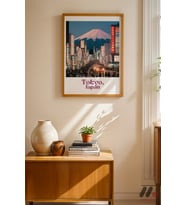 Tokyo Seyahat Posteri, Ahşap Çerçeveli Duvar Tablosu - Seyahat Severlere Hediye