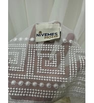 NİVEMESHOME TILSIM ETEK İŞLEMELİ 1/3 SIK PİLELİ TÜL PERDE APM