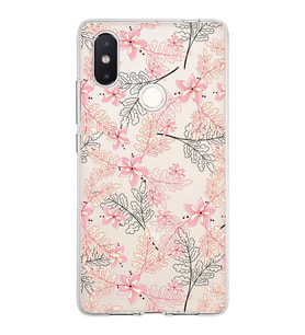 Xiaomi Mi 8 Se Uyumlu Kapak Floral Kırmızı Tasarımlı Şeffaf Silikon Kılıf