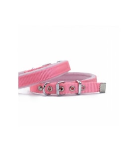 Polar Pedli Sade Dokuma Köpek Boyun Tasması Pembe 1,5x25-30 Cm