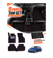 e-biz HONDA CİVİC-FK-HATCHBACK 5 KAPI (2006-2012) Uyumlu EVA Oto Paspas Metal Topukluklu Siyah-Bordo