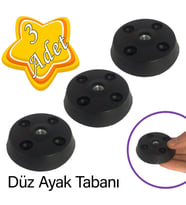3 Adet Düz Ayak Tabanı Siyah Mobilya Masa Sehpa Ayağı Bağlantı Aparatı Plastik