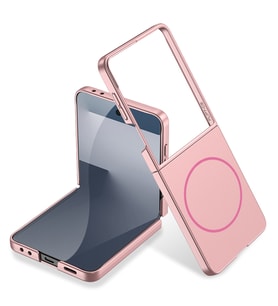 Lexroo Galaxy Z Flip 7 Kılıf Wireless Şarj Özellikli Kıpta M-safe Kılıf - Pembe
