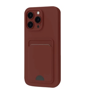 Apple iPhone 16 Plus Kılıf Kelvin Kartvizitli Silikon - Bordo