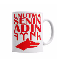 Senin Adın Türk Göktürk Kurt Kupa Bardak Porselen