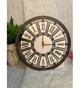 Dekoratif Ahşap Duvar Saati (50 Cm )