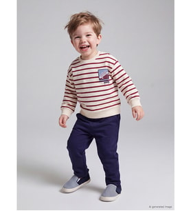 LCW baby Kırmızı Çizgili Erkek Bebek Takım