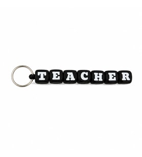 Teacher Yazılı Anahtarlık Öğretmen Temalı Çanta Anahtarlığı Dekoratif Harf Tasarımlı Anahtarlık