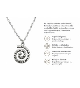Spiral Form Minimal Kolye  Sarmal Uç Tasarım Zincir Kolye  Günlük Şık Takı
