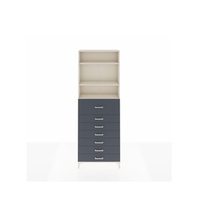 Arges Dolap 3 Raflı 7 Çekmeceli 88x30x243 Aytaşı-Antrasit