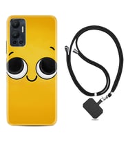 Infınix Hot 12 Kılıf Resimli Boyun Askılı İpli Desenli Silikon Series Yellow 1831