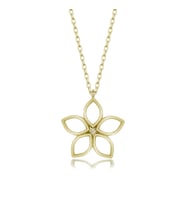 Gümüş Kolye Pırlanta Kolye (Yıldız Çiçeği Sarı) (Gold)