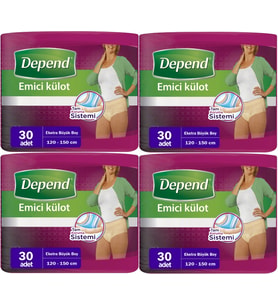 Depend Emici Külot Hasta Bezi XL - Extra Büyük Kadın 120 Adet (4PK*30)