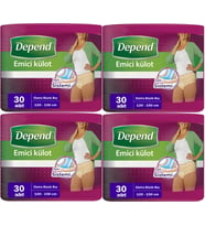 Depend Emici Külot Hasta Bezi XL - Extra Büyük Kadın 120 Adet (4PK*30)