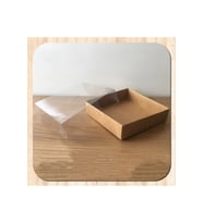 8x8x3 Cm Kraft Asetat Kapaklı Kutu (50 Adet) Düğün Nişan Kına Hediyelik Kutu