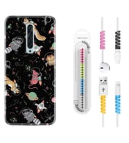 Oppo Reno 2Z 4 Lite 4 Pro 5 6 7 A31 Kılıf Kablo Koruma Spiral Silikon Planet Animals 1771