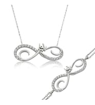 Sonsuz Aşk Set Sonsuzluk 925 Ayar Gümüş Kadın Set
