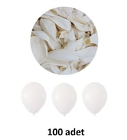 Gemar Parti Doğum Günü Organizasyon Balon - 33 Cm. - Beyaz - 100 Adet