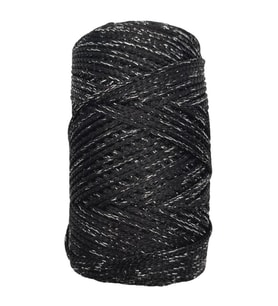 Angel Çanta Aksesuar Renkli Simli Polyester Makrome Siyah Renk 200 gr No:03