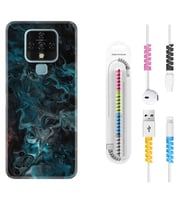 Tecno Camon 16 18P Pova 3 Pova Neo Kılıf Kablo Koruma Spiral Silikon Colorful Abstract 1384