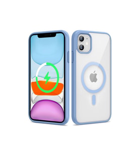 Apple iPhone 11 Uyumlu Kılıf M-safe Wireless Şarj Özellikli Silikon Zore Ege Kapak (Mavi)