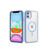 Apple iPhone 11 Uyumlu Kılıf M-safe Wireless Şarj Özellikli Silikon Zore Ege Kapak (Mavi)