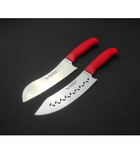 Gold Seri Eğri Santoku Şef Bıçağı - Gold Seri Eğri Şef Bıçağı Kanallı