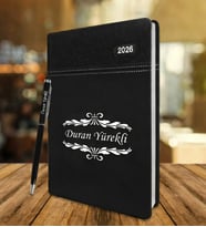 Kişiye Özel 2026 Siyah Ajanda Ve Kalem