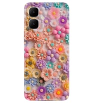Infinix Smart 10 Kılıf Boutique Baskılı Resimli Rengarenk Papatyalar Pcode -060
