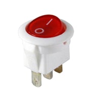 IC-131B  Yuvarlak Işıklı Anahtar On-Off 3P Beyaz Kasa