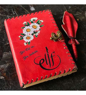 Yol Elif İse Yön Bellidir Deri Defter (Kırmızı)