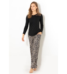 DoReMi Elegant Desing Bayan Pijama Takımı (Siyah)