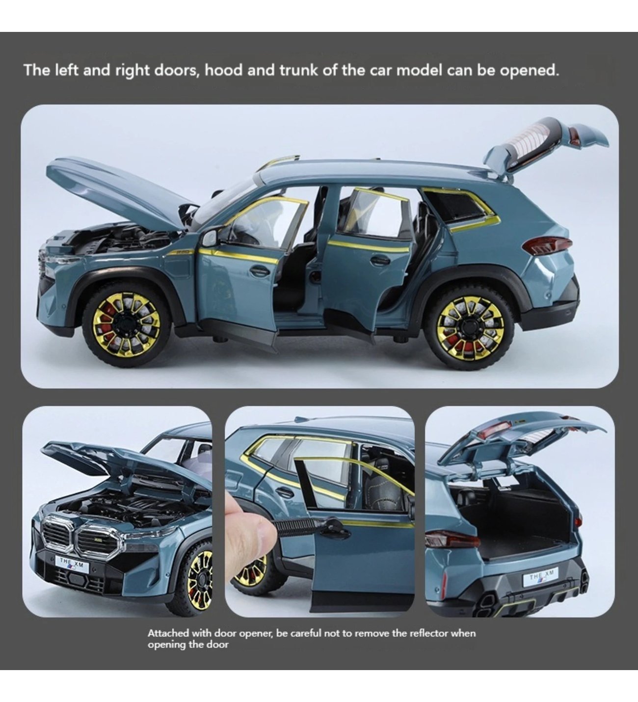Che Zhi 1:24 BMW XM Model Araba Sesli Işıklı ve Hareketli Siyah