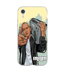 Iphone XR Uyumlu Eminem Tasarımlı Şeffaf Telefon Kılıfı