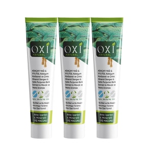 OXİ NATURAL BİTKİ İÇERİKLİ MİNERALLİ DİŞ MACUNU 75 ML. (3'LÜ PAKET)