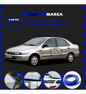 Fiat Marea Oto Araç Kapı Koruma Fitili 5metre Parlak Mavi Renk