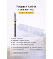 Vladmiva Karbür Çıkartma Freze Başlığı Koni – Sarı Bant XF (Çok İnce Diş) 2.35 mm – adet fiyatı