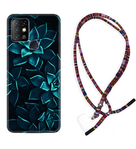 INFINIX Hot 8 9 10 11S Hot 10 Play 10T Kılıf Boyun Asklı Rasta Silikon Mistik Çiçekler 1650