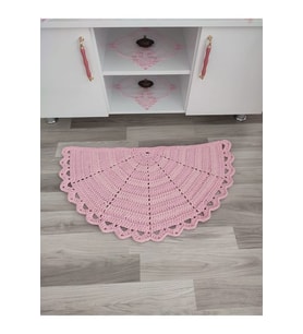 (90X45) %100 El Örgüsü Balkon/ Kapı Önü Yarım Ay Paspas (STD)