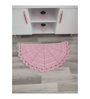(90X45) %100 El Örgüsü Balkon/ Kapı Önü Yarım Ay Paspas (STD)
