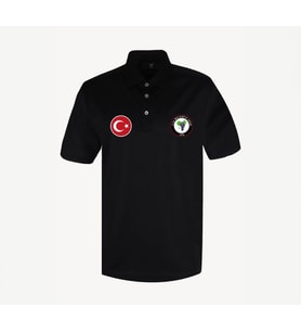Çal Belediyespor Logolu Türk Bayrağı Siyah Polo Yaka T-Shirt