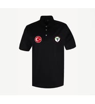 Çal Belediyespor Logolu Türk Bayrağı Siyah Polo Yaka T-Shirt
