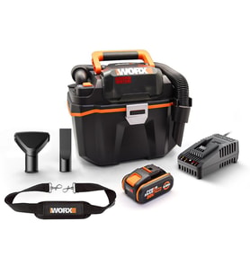WORX WX031 20Volt 4.0Ah. 200W/16Kpa Li-ion Kömürsüz Flexi Esnek Hortumlu Profesyonel Şarjlı Islak/Kuru Süpürge & Üfleme