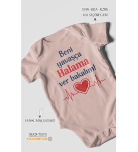 Beni yavaşça halama ver bakalım Kısa Kollu Bebek Body %100 Pamuk