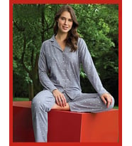 Pijamoni Kadın Süet Önden Düğmeli Likralı Pijama Takımı 15 - 1 Adet (Gri)