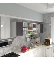 Kenzlife hazır mutfak dolabı kavun90 gri mod2 90*240*32 mebran kapak suntalam gövde