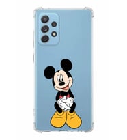 Samsung Galaxy A72  Köşe Korumalı Antişok Kapak Mickey Mouse Tasarımlı Şeffaf  Kılıf