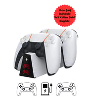 PS5 DualSense Kablosuz Oyun Kolu Şarj Standı – Çiftli / Hızlı Şarj