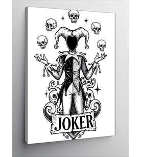 Kanvas Tablo Joker ve İskambil Kâğıdı Teması