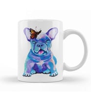 French Bulldog Puppy With A Butterfly Kupa Bardak Porselen